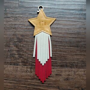 Portland Leather Austin Star Tassel Keychain - Sunflower, Ruby, Bone